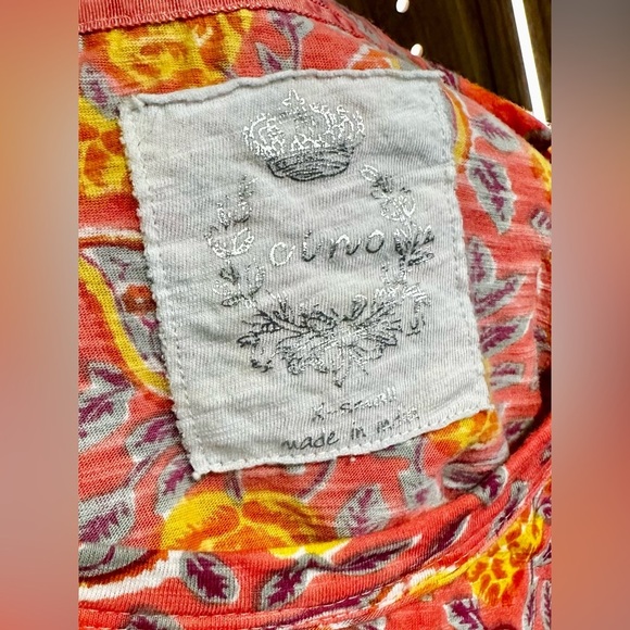 Cino Coral Navy Tee with 3/4 Sleeves 100% Cotton - Picture 4 of 4